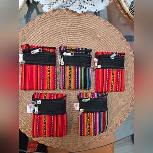 Colorful Striped Coin Pouch Set For Girls